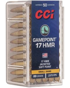 CCI .17HMR Gamepoint Jacketed Soft Point 20gr (50 Rounds)
