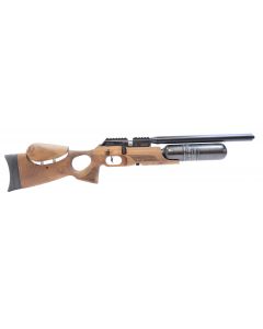 Second-hand FX Crown Mark 2 air rifle in .177 calibre with walnut stock, side view.