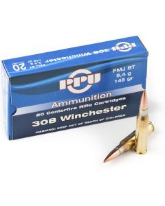 PPU .308 Winchester FMJ Boat Tail 175gr (20 Rounds)