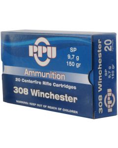 PPU .308 Winchester 150gr Soft Point (20 Rounds)